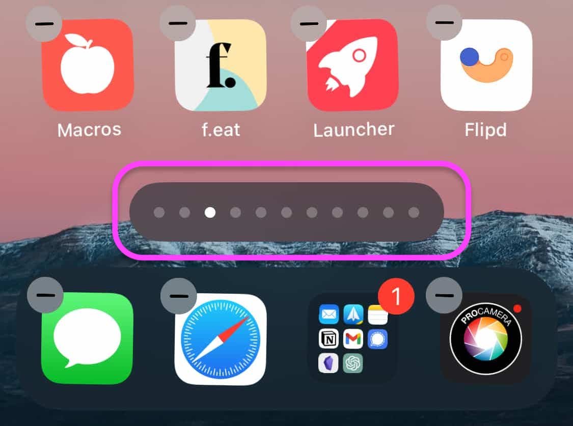 Modify home screen pages