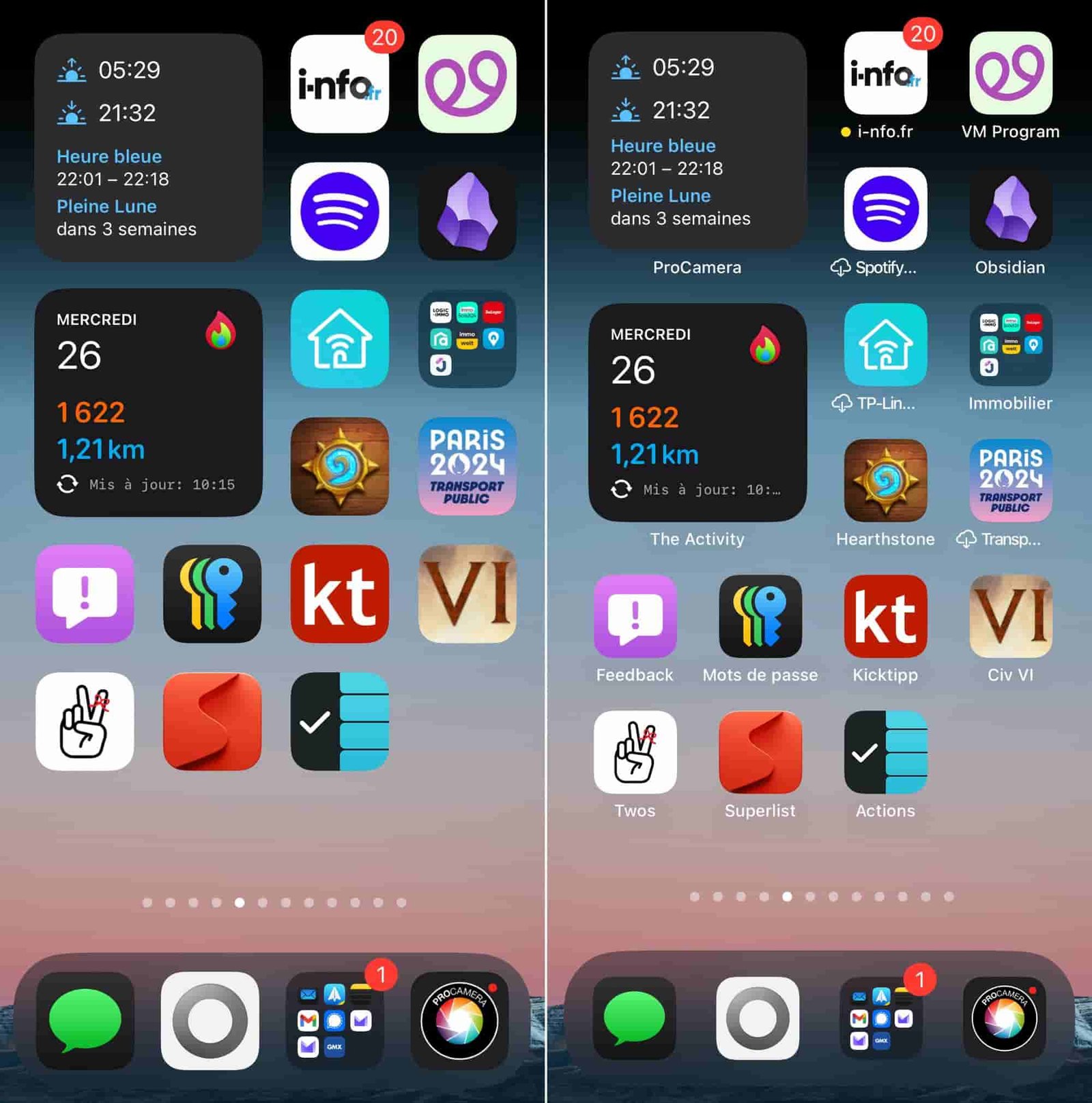 Large/Small Home screen icons