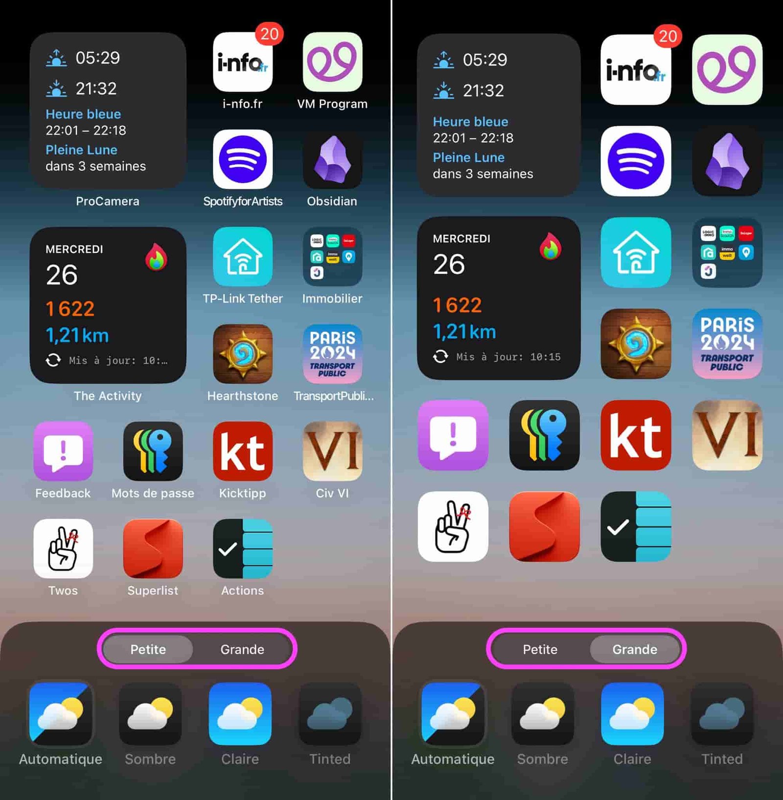 Large small apps settings