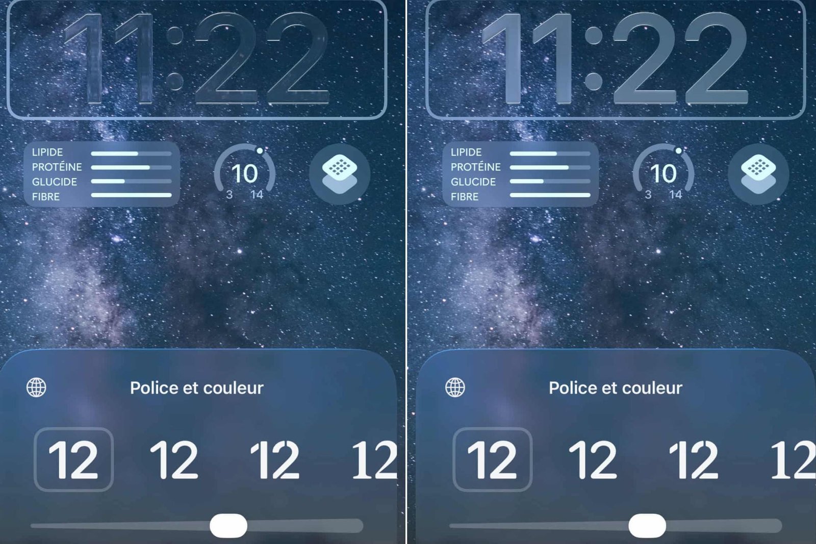 Apple liquid glass clock