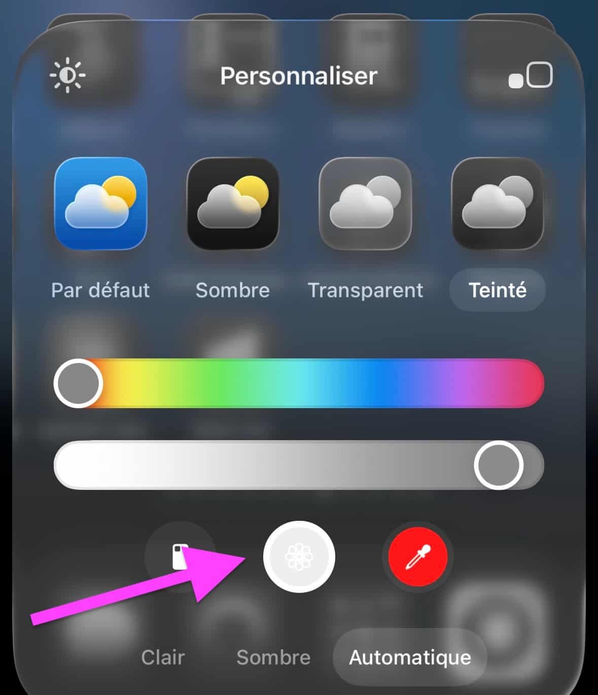 Black home screen setting