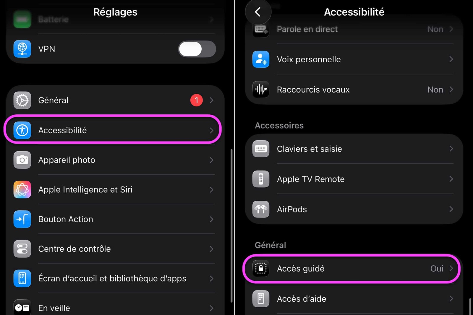 Guided Access Settings
