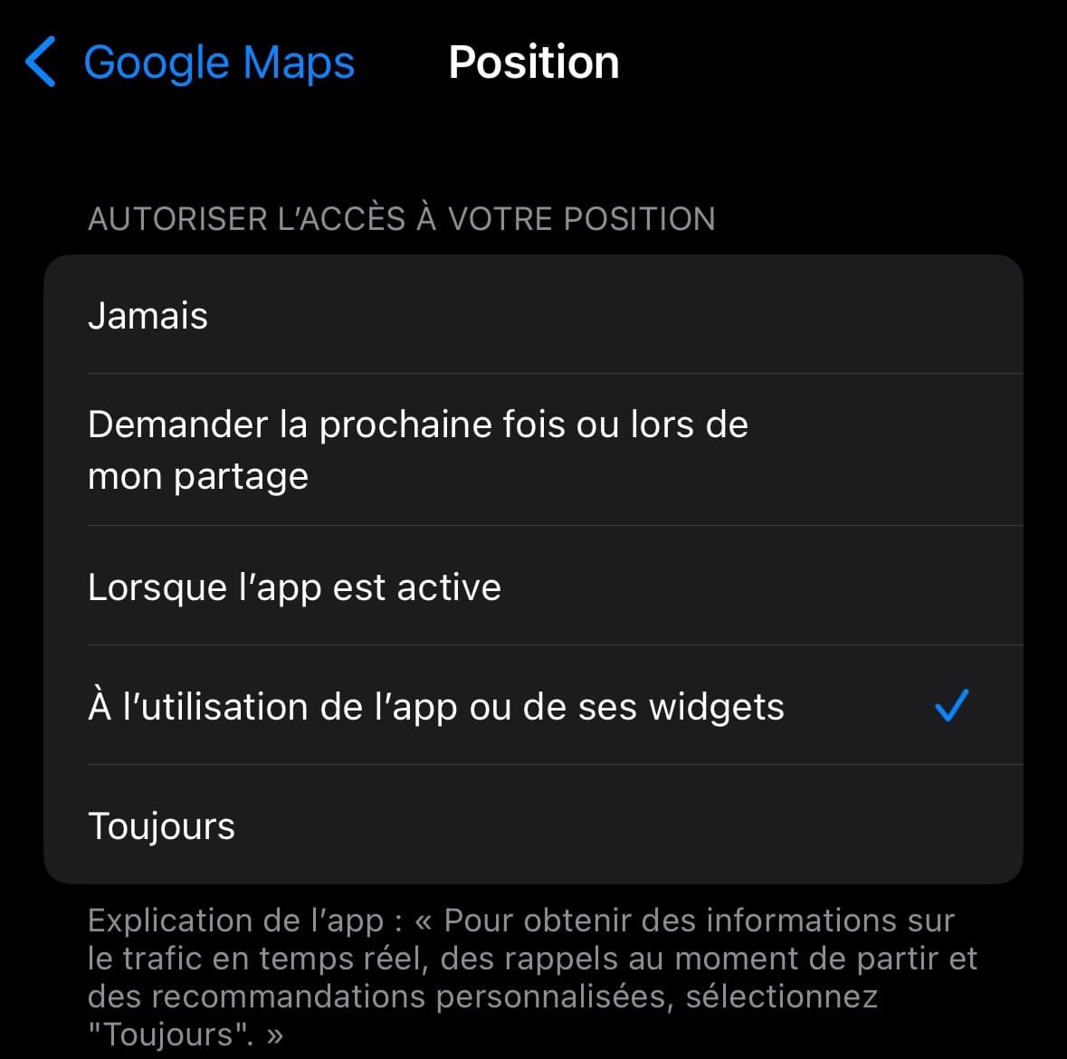 Approximate position