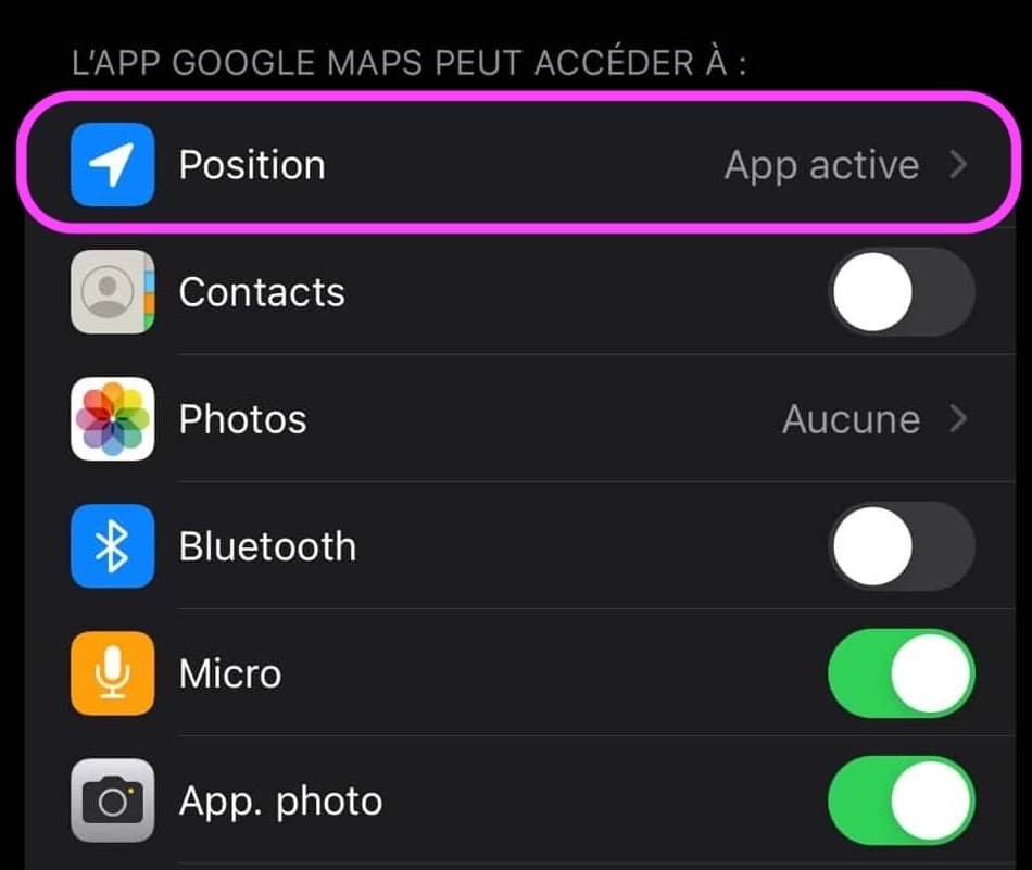 iPhone exact position setting