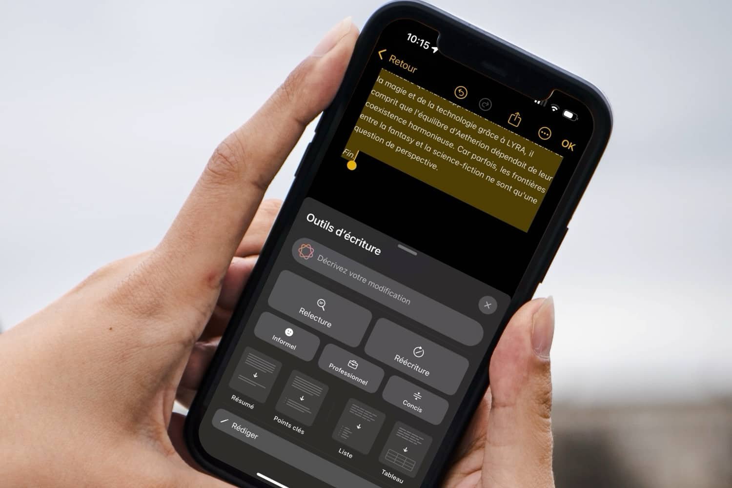 Apple Intelligence writing tools