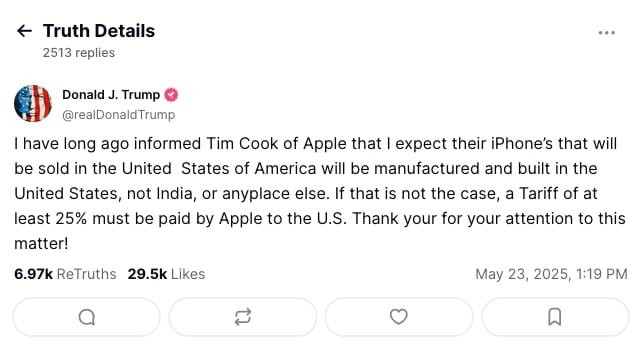 Donald Trump Truth Social + 25 % iPhone